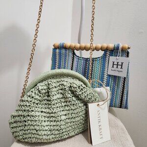 Haute Hippie Green and Blue Crossbody Bags